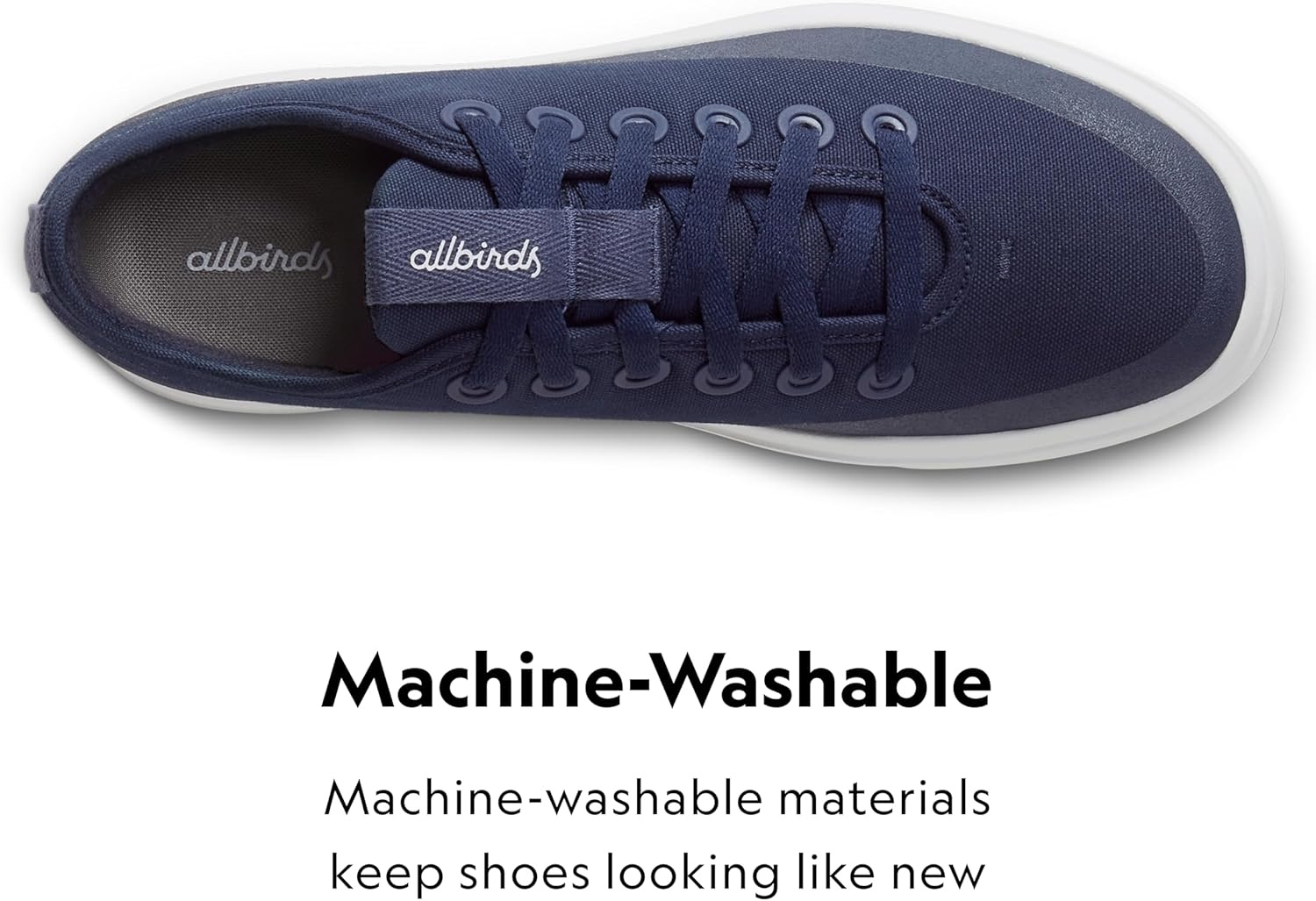 image:imageAllbirds Mens Canvas Piper Everyday Court SneakersDeep Navy Blizzard Sole