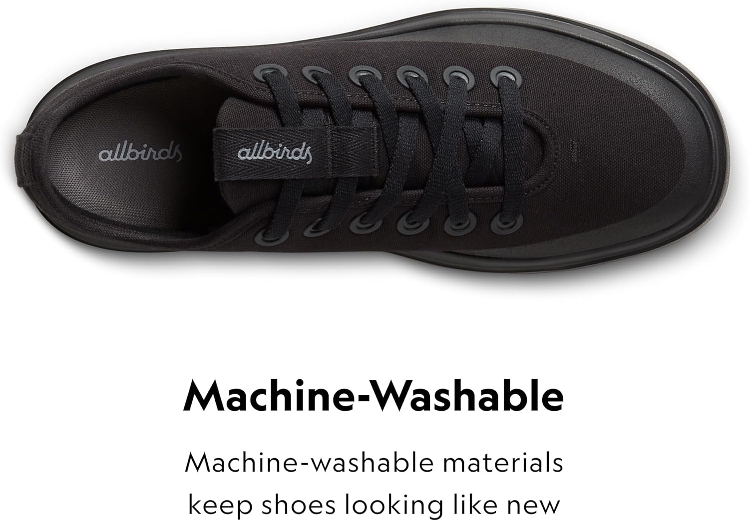 image:imageAllbirds Mens Canvas Piper Everyday Court SneakersNatural Black Natural Black Sole