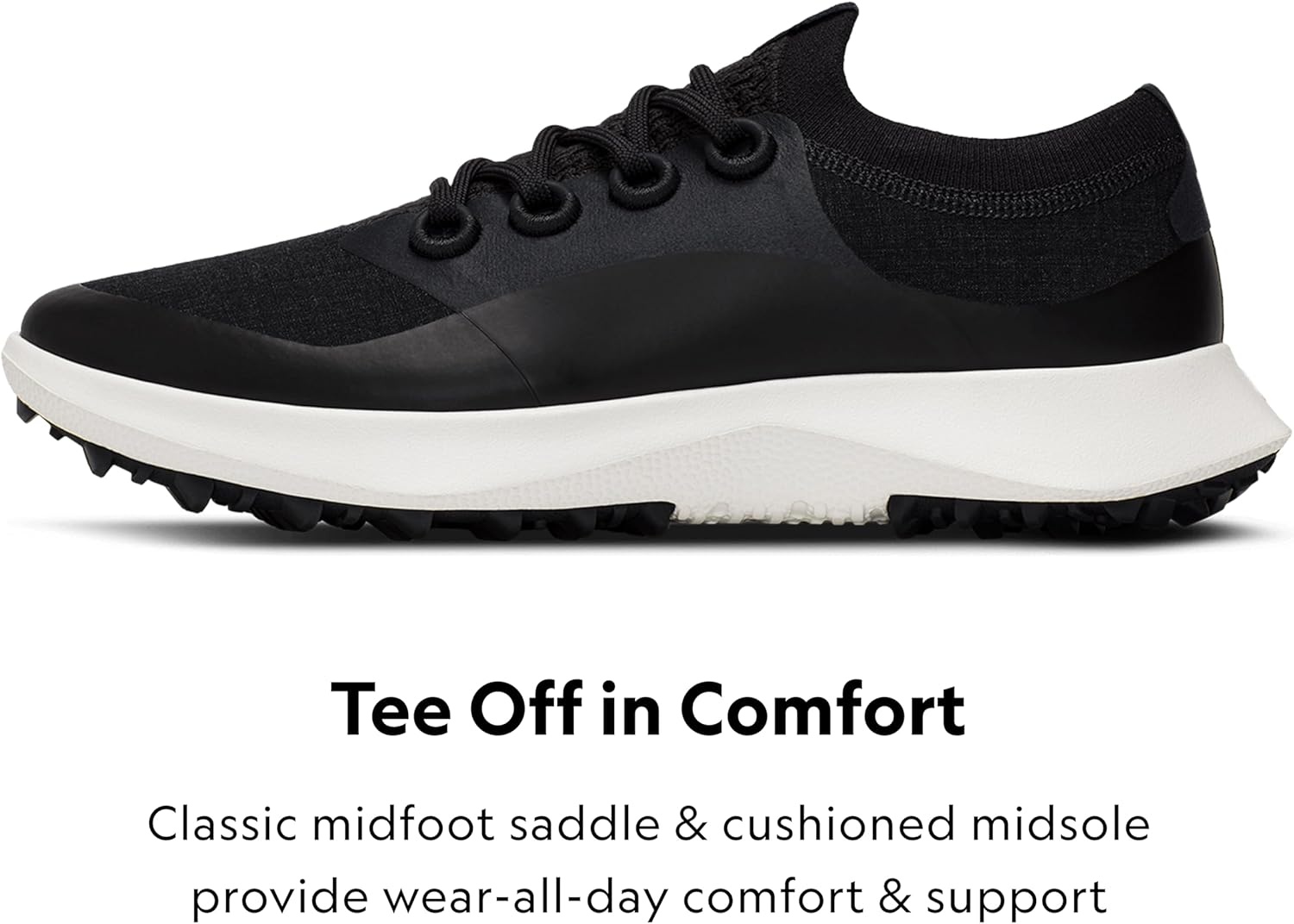 image:imageAllbirds Mens Golf Dasher Lightweight Golf Sneaker ShoesNatural Black Dark Grey Blizzard Sole