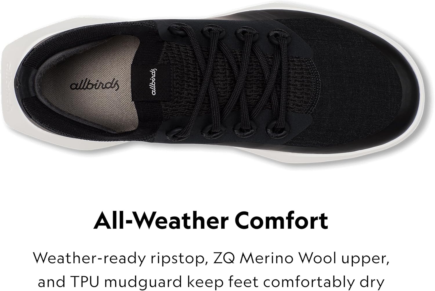image:imageAllbirds Mens Golf Dasher Lightweight Golf Sneaker ShoesNatural Black Dark Grey Blizzard Sole