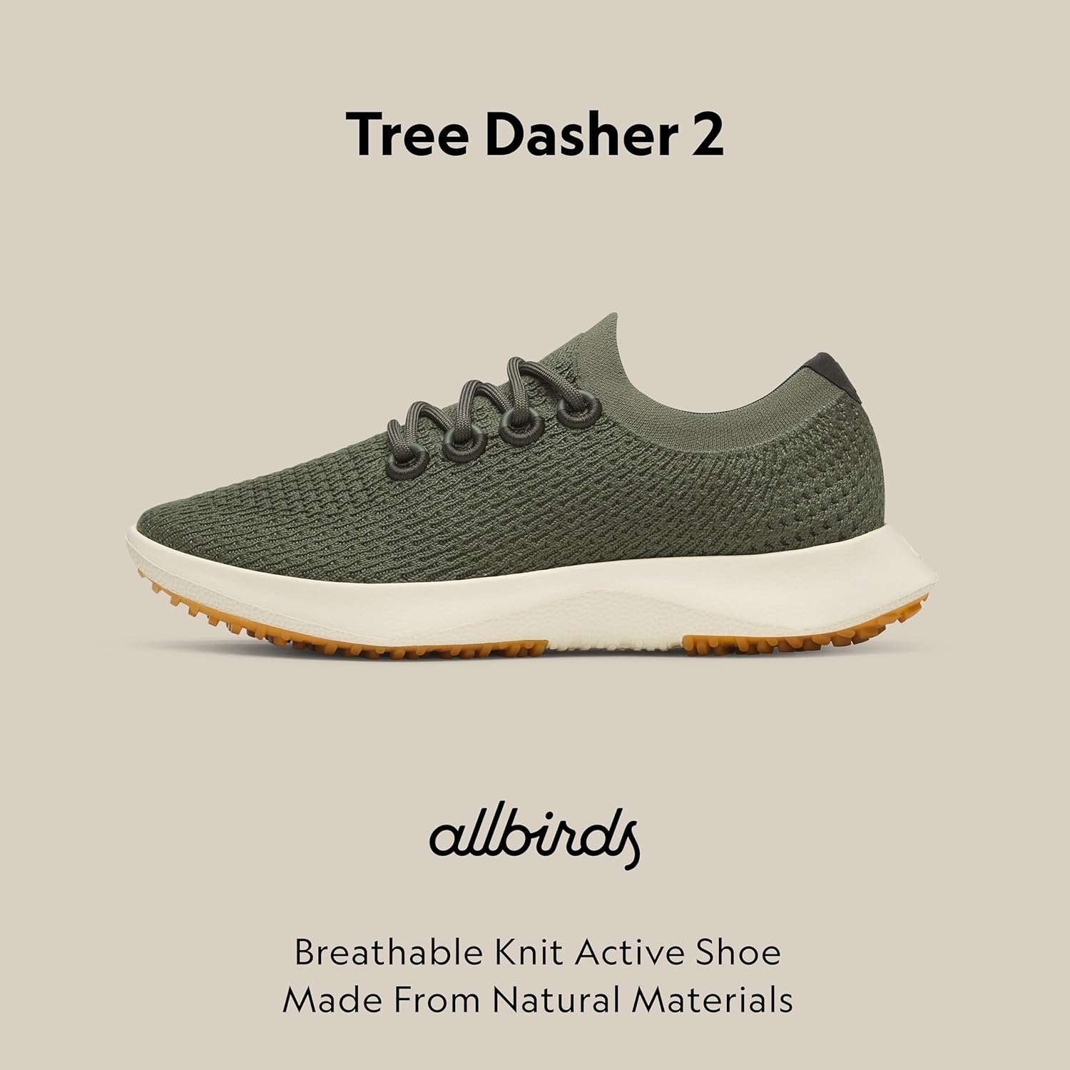 image:imageAllbirds Mens Tree Dasher 2 Active Running amp Walking SneakersThunder Green Stony Cream