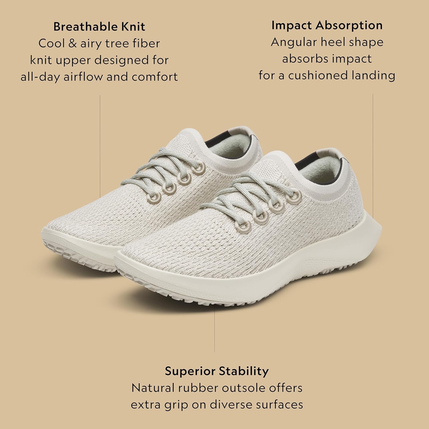 image:imageAllbirds Mens Tree Dasher 2 Active Running amp Walking SneakersWeathered White Weathered White Sole