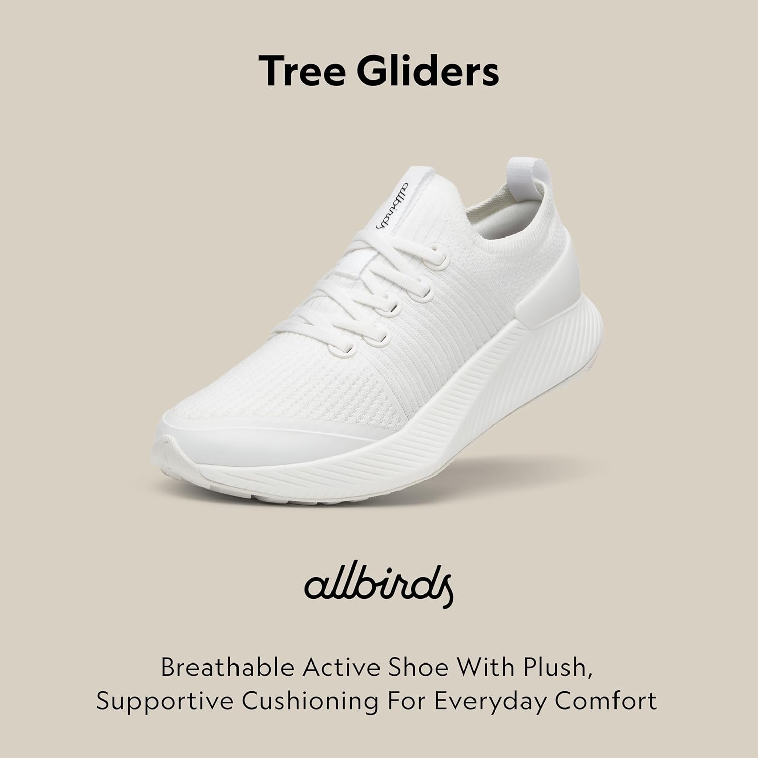 image:imageAllbirds Mens Tree Glider Everyday Active SneakersBlizzard Blizzard Sole