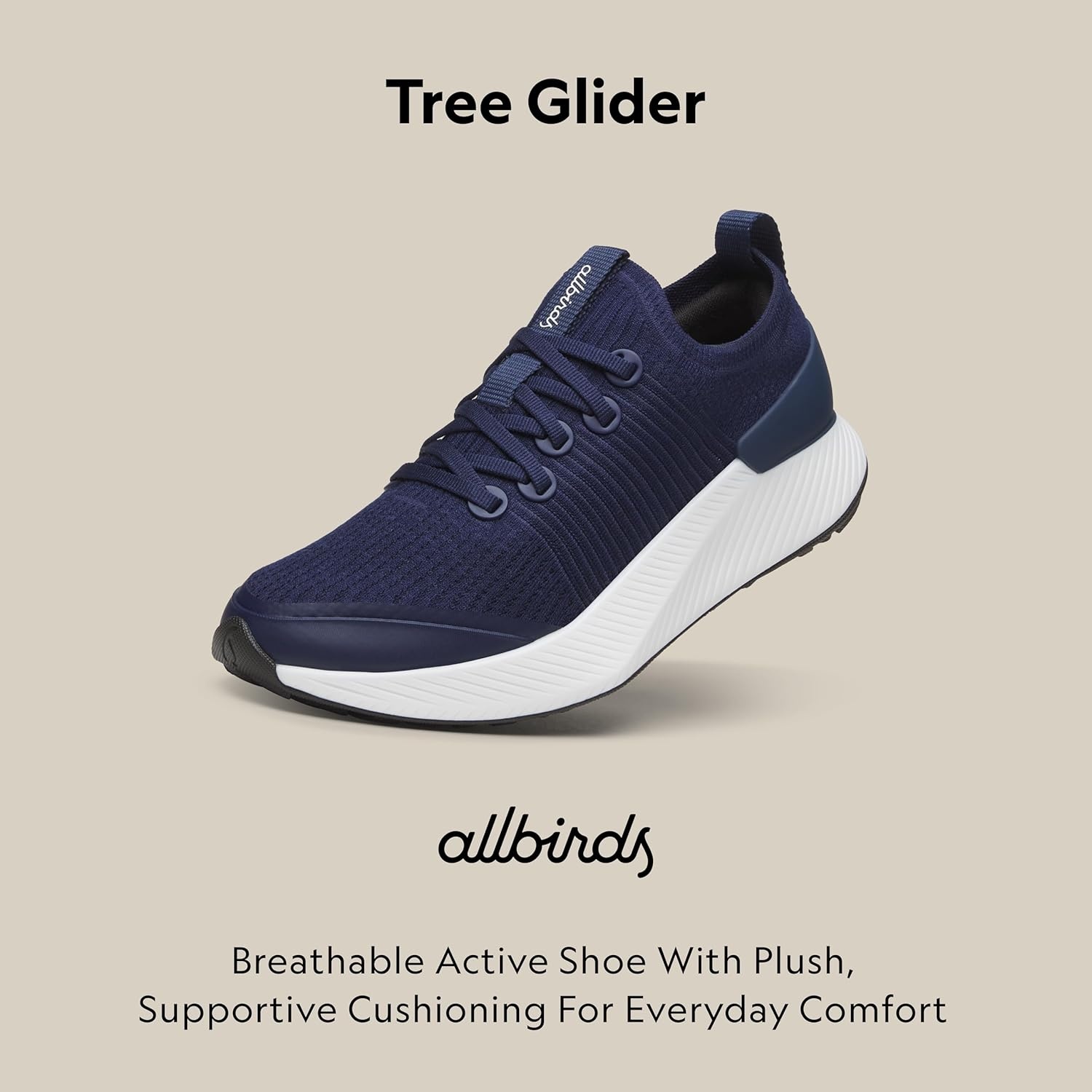 image:imageAllbirds Mens Tree Glider Everyday Active SneakersDeep Navy Blizzard Sole