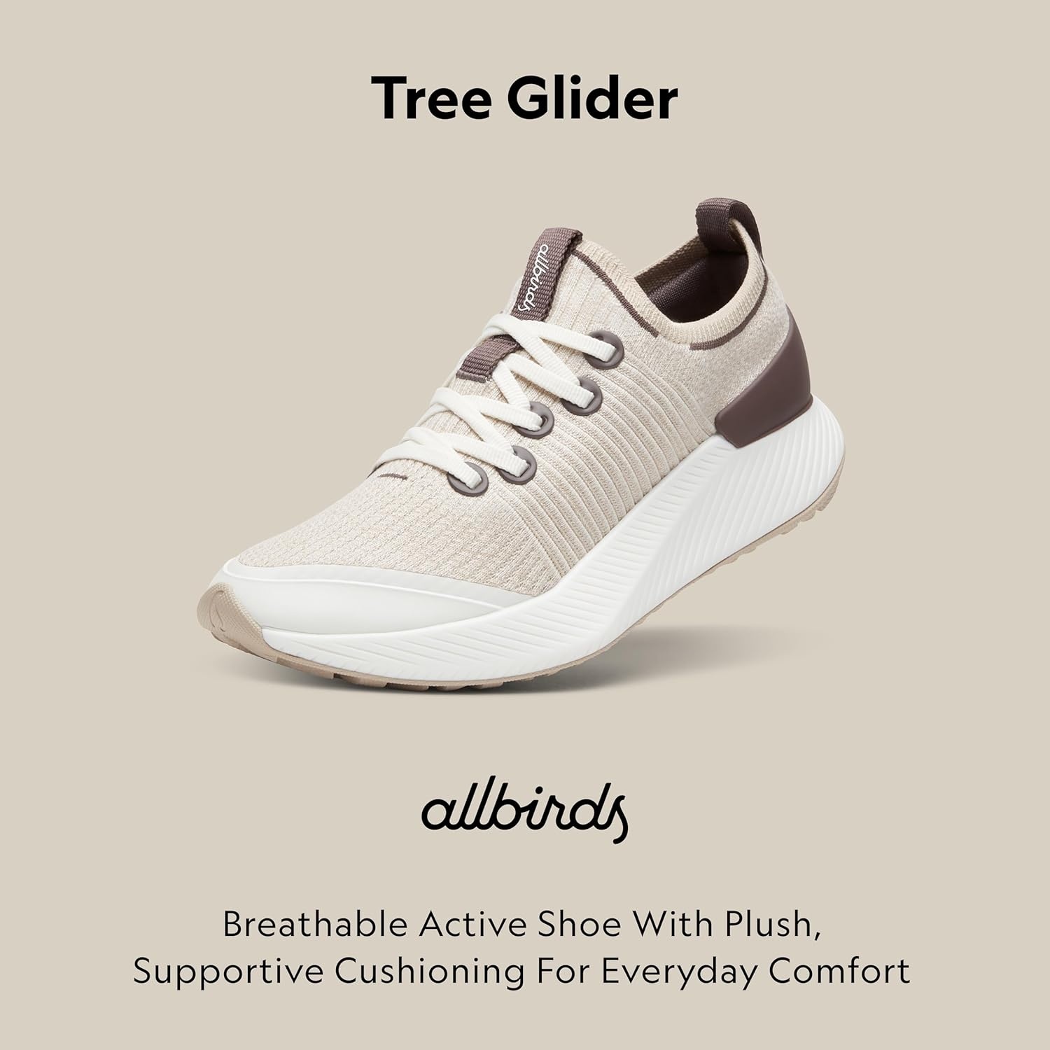 image:imageAllbirds Mens Tree Glider Everyday Active SneakersNatural White Blizzard Sole