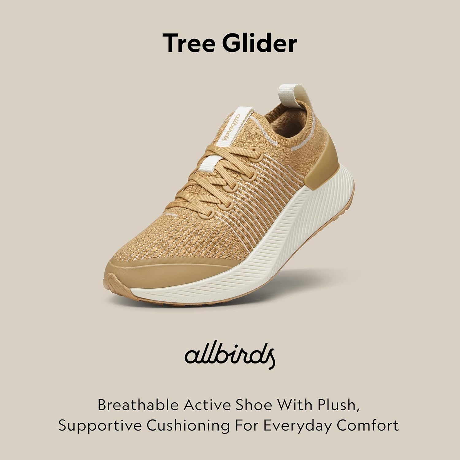 image:imageAllbirds Mens Tree Glider Everyday Active SneakersStony Beige Stony Cream Sole
