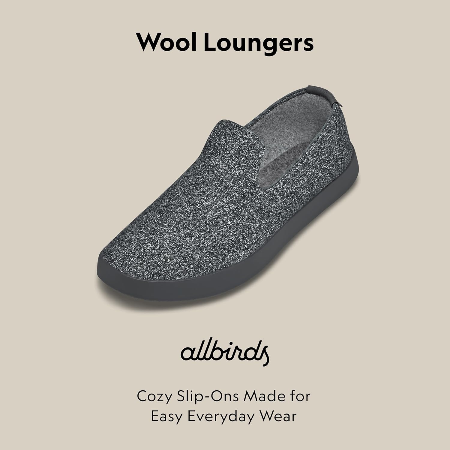 image:imageAllbirds Mens Wool Lounger Everyday SlipOn SneakersNatural Grey Natural Grey Sole