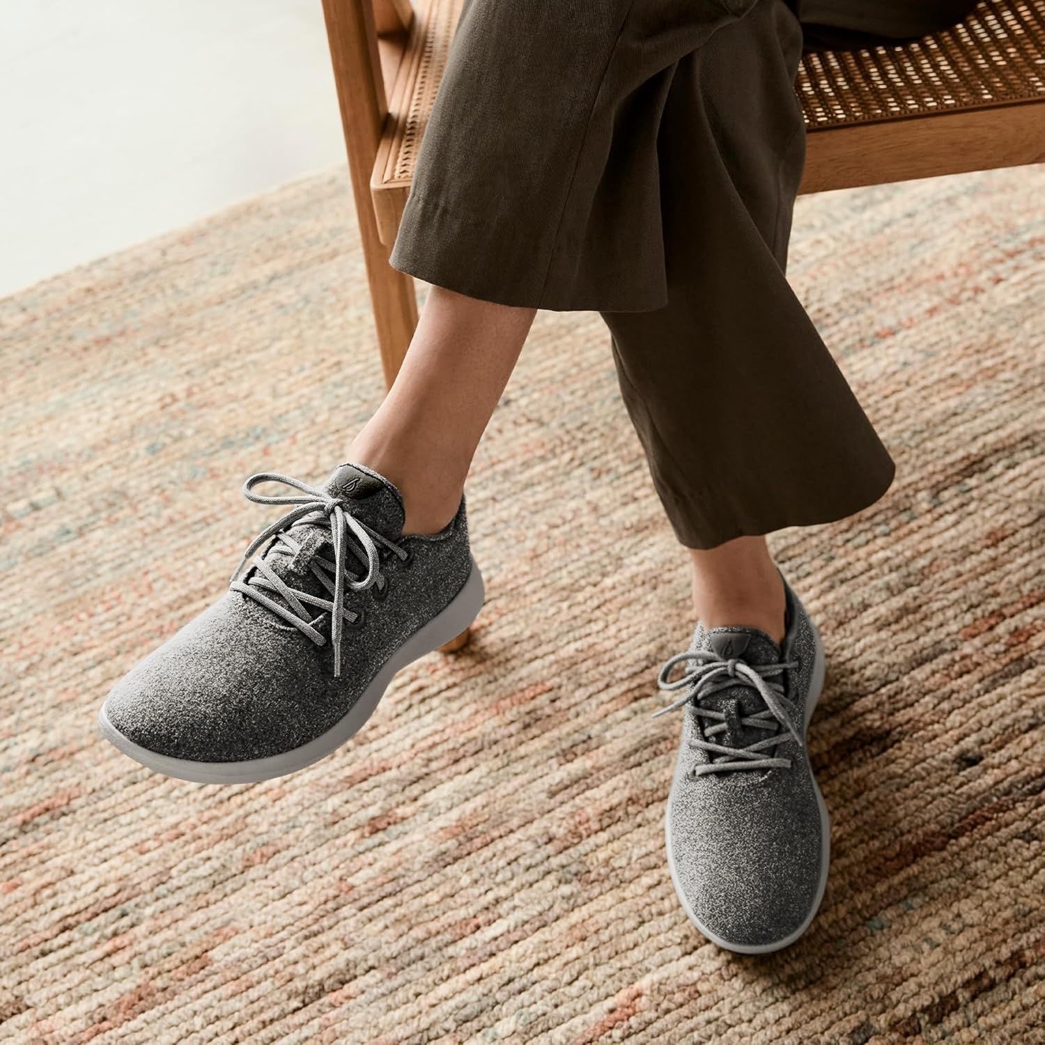 image:imageAllbirds Mens Wool Runner Everyday Sneakers Machine Washable Shoe Made with Natural MaterialsNatural Black Black Sole