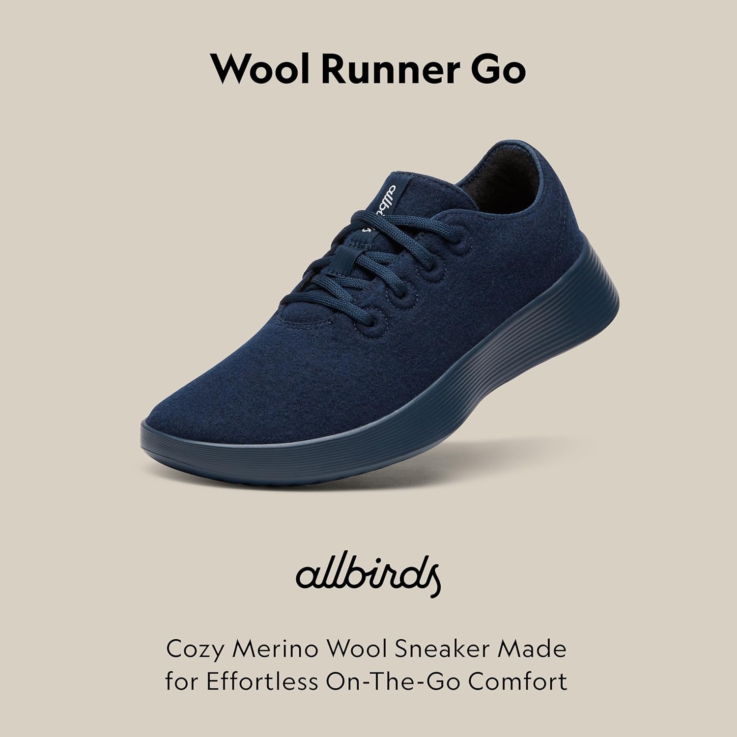image:imageAllbirds Mens Wool Runner Go Breathable Merino Wool SneakersDeep Navy True Navy Sole