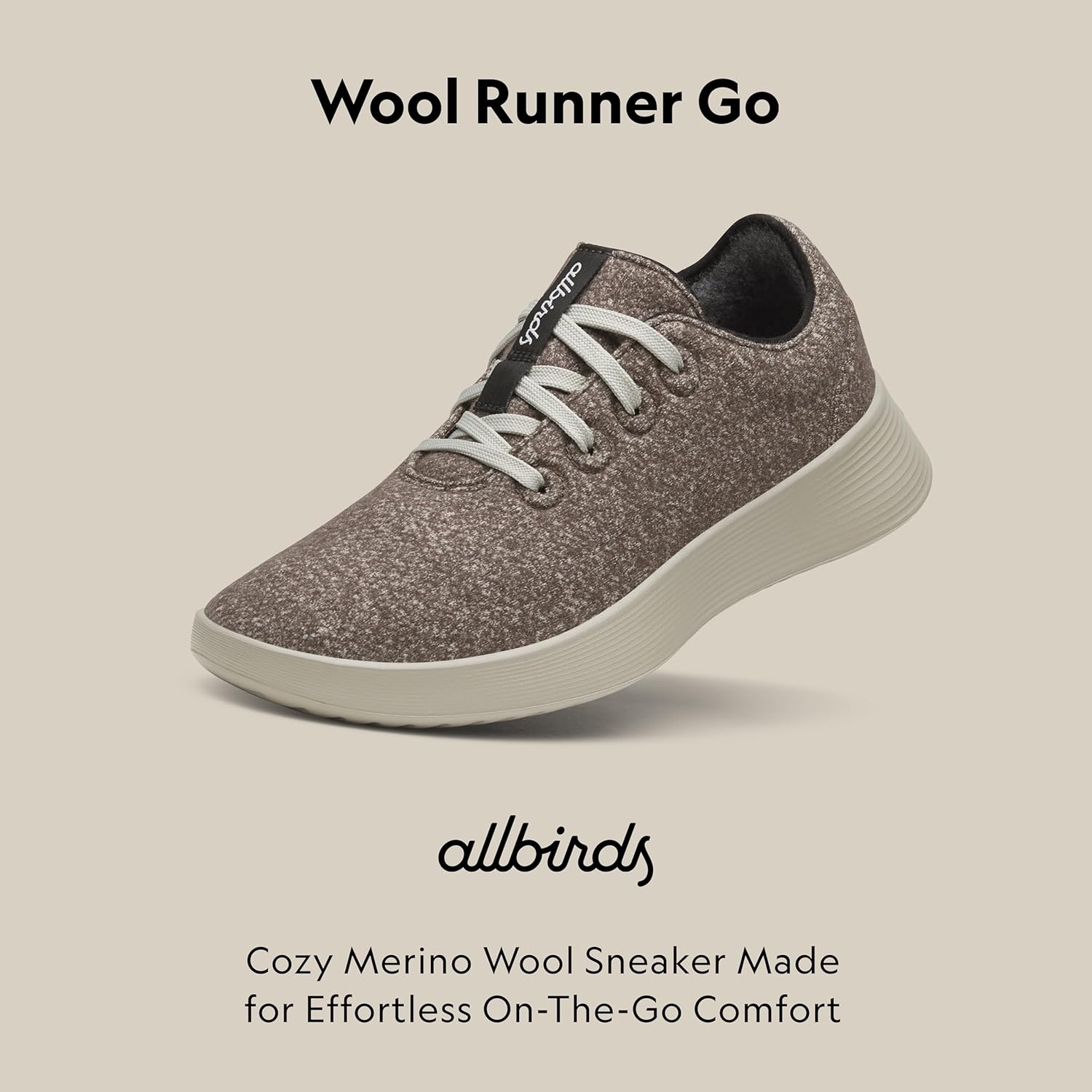 image:imageAllbirds Mens Wool Runner Go Breathable Merino Wool SneakersRustic Brown Weathered Grey Sole