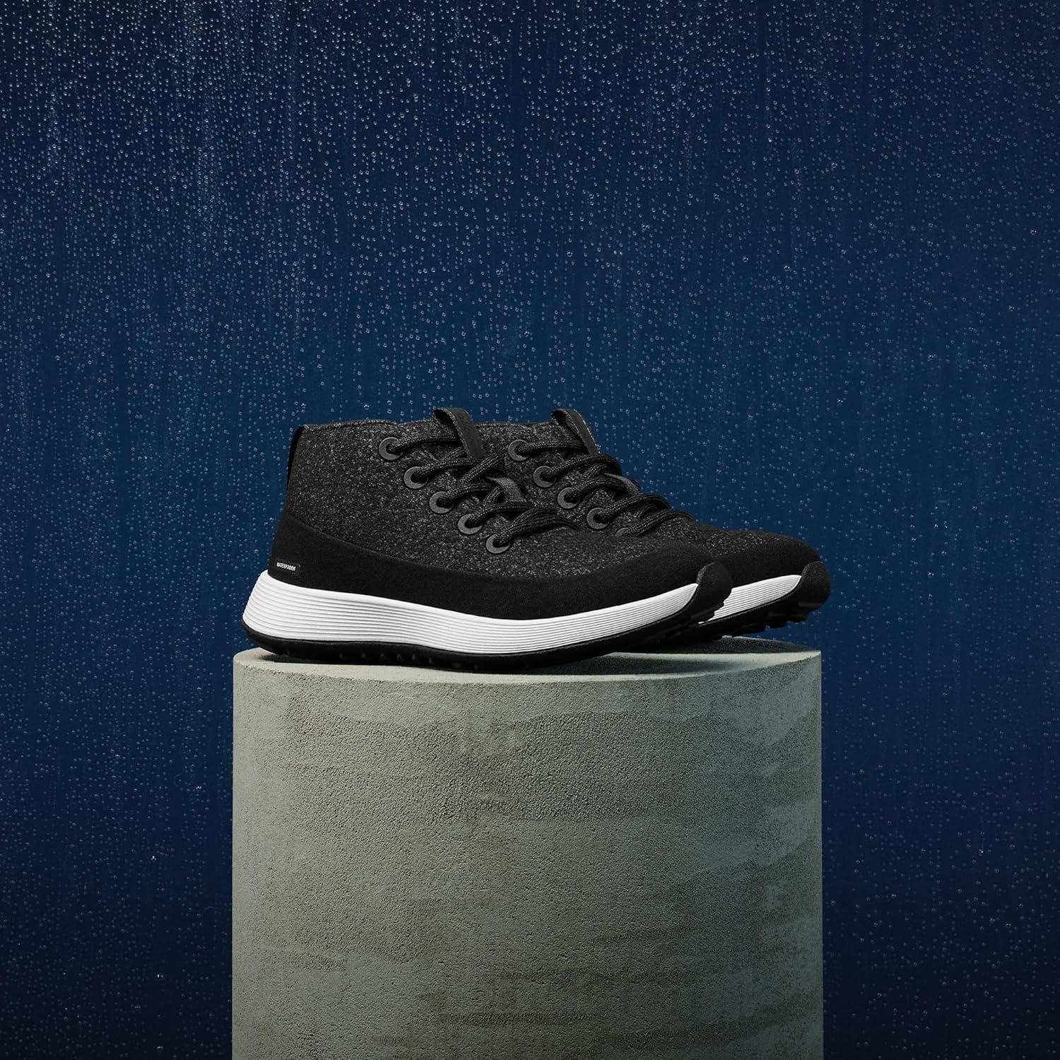 image:imageAllbirds Mens Wool Runner NZ Mid Waterproof Comfortable MidCut Sneaker with TractionNatural Black Natural Black Sole