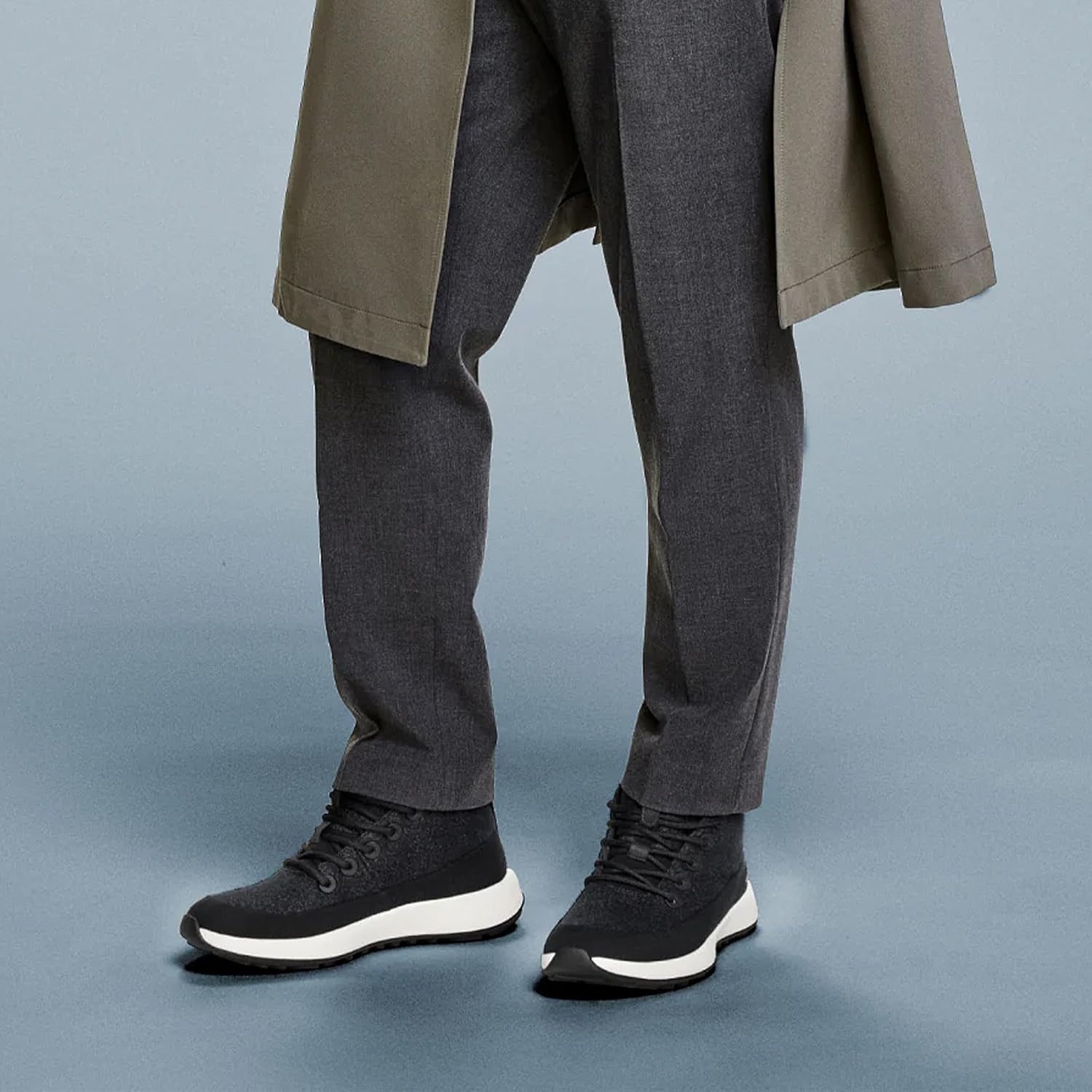 image:imageAllbirds Mens Wool Runner NZ Mid Waterproof Comfortable MidCut Sneaker with TractionNatural Black Natural Black Sole