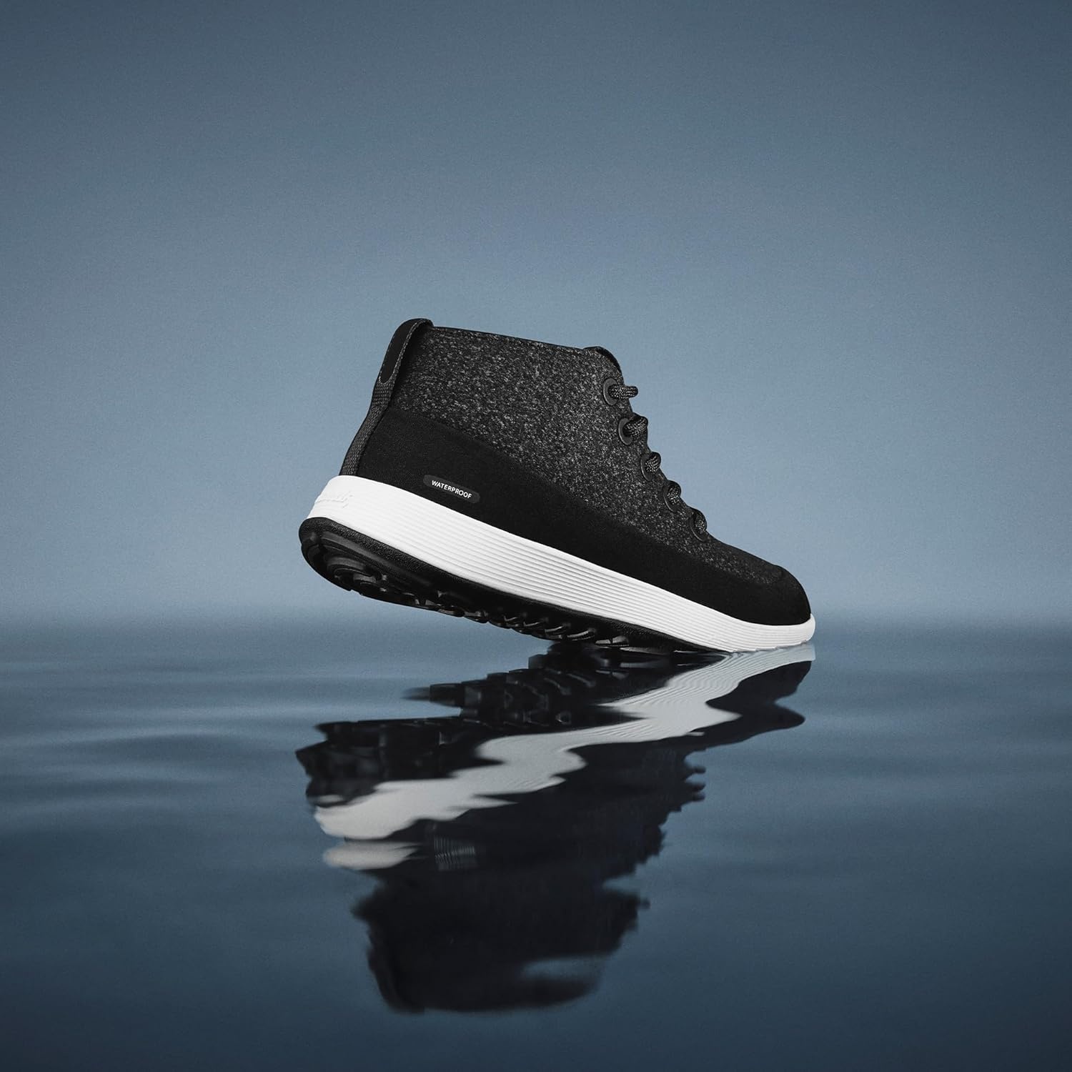 image:imageAllbirds Mens Wool Runner NZ Mid Waterproof Comfortable MidCut Sneaker with TractionNatural Black Natural Black Sole