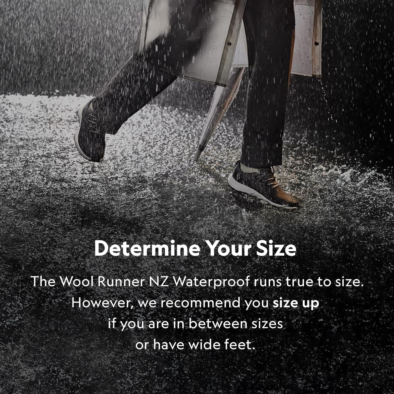 image:imageAllbirds Mens Wool Runner NZ Waterproof Comfortable Everyday Weatherproof SneakersNatural Black Natural Black Sole