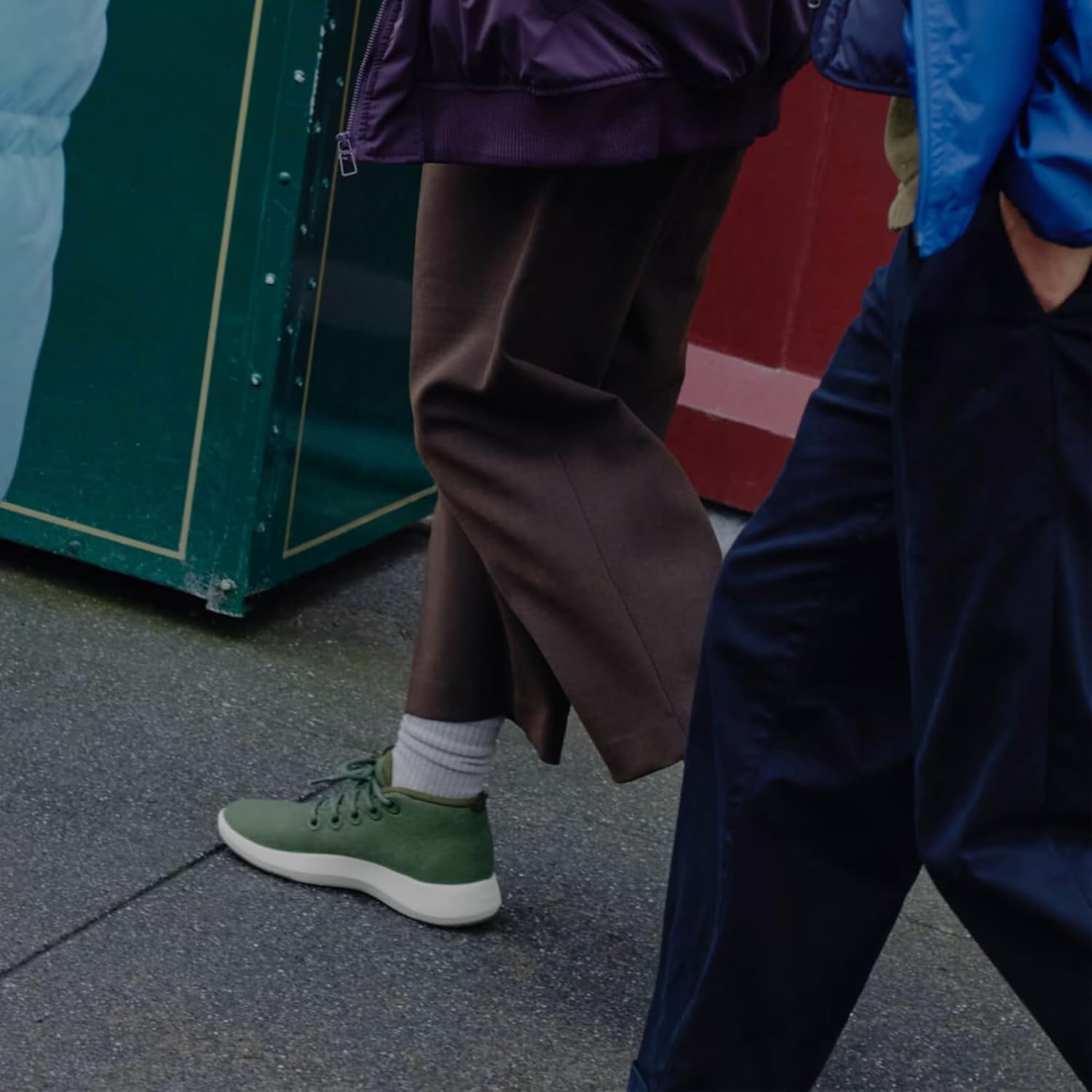 image:imageAllbirds Mens Wool Runnerup Mizzle WaterRepellent HighTop Wool SneakersDark Grey Natural White Sole