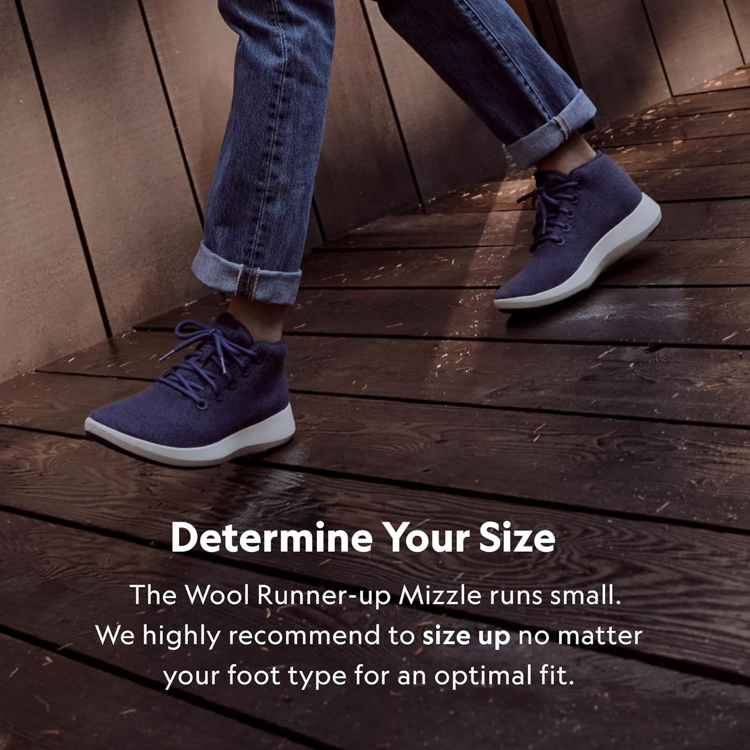 image:imageAllbirds Mens Wool Runnerup Mizzle WaterRepellent HighTop Wool SneakersDark Grey Natural White Sole
