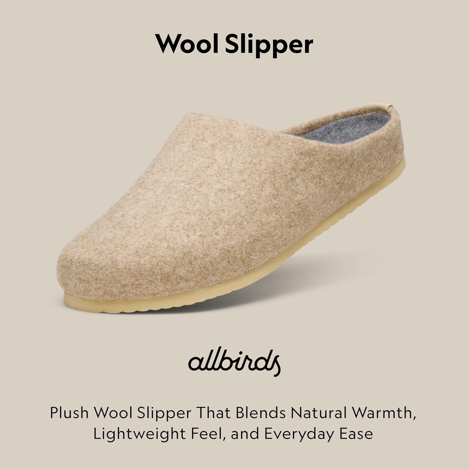 image:imageAllbirds Unisex Wool SlipperLight Tan Light Tan Sole