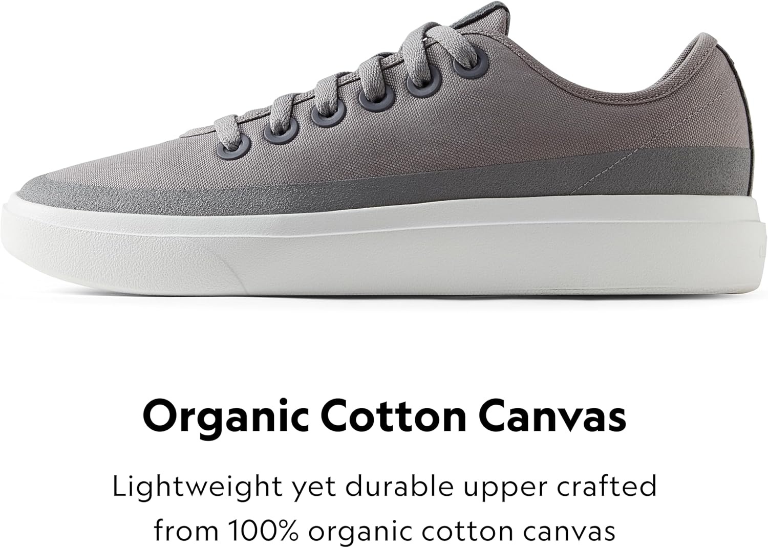 image:imageAllbirds Womens Canvas Piper Everyday Court SneakersMedium Grey Blizzard Sole