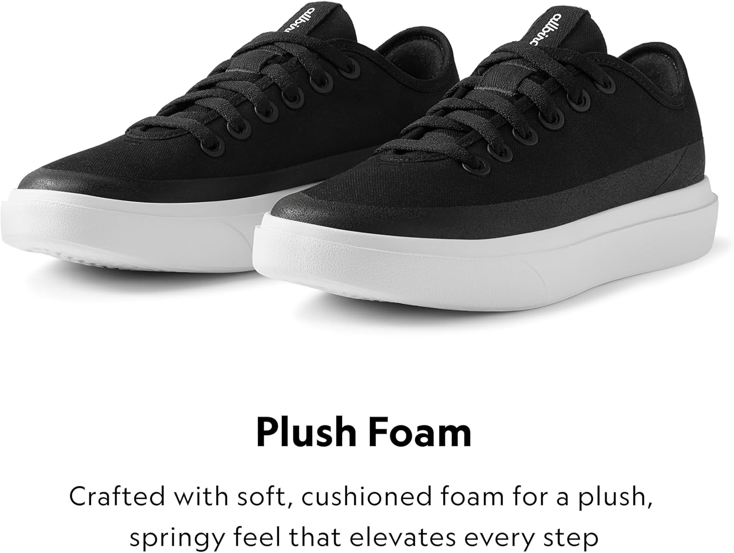 image:imageAllbirds Womens Canvas Piper Everyday Court SneakersNatural Black Blizzard Sole