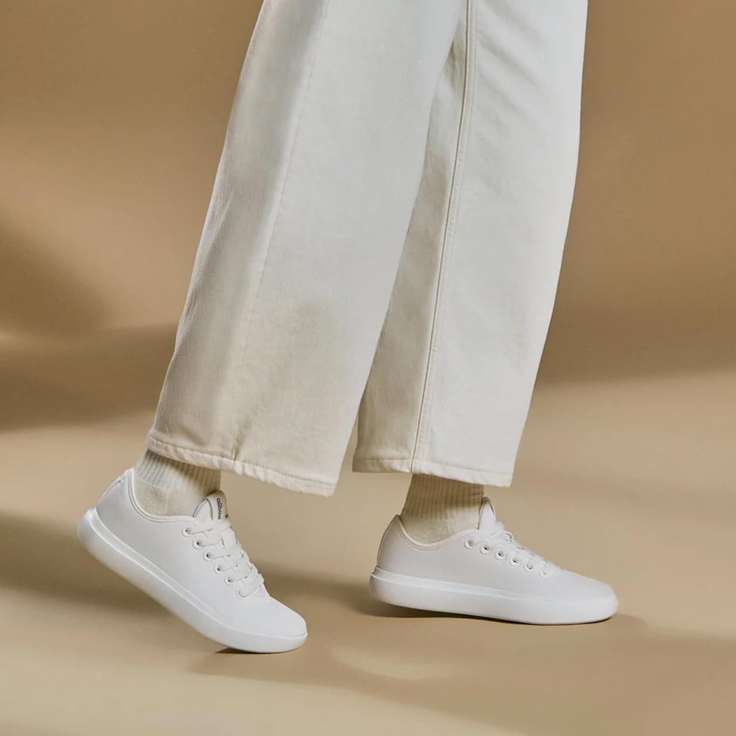 image:imageAllbirds Womens Canvas Piper Everyday Court SneakersNatural Black Blizzard Sole
