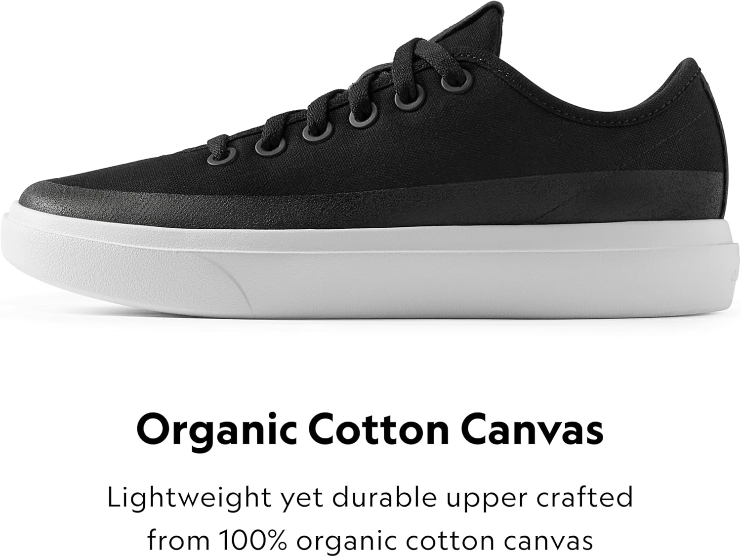 image:imageAllbirds Womens Canvas Piper Everyday Court SneakersNatural Black Blizzard Sole