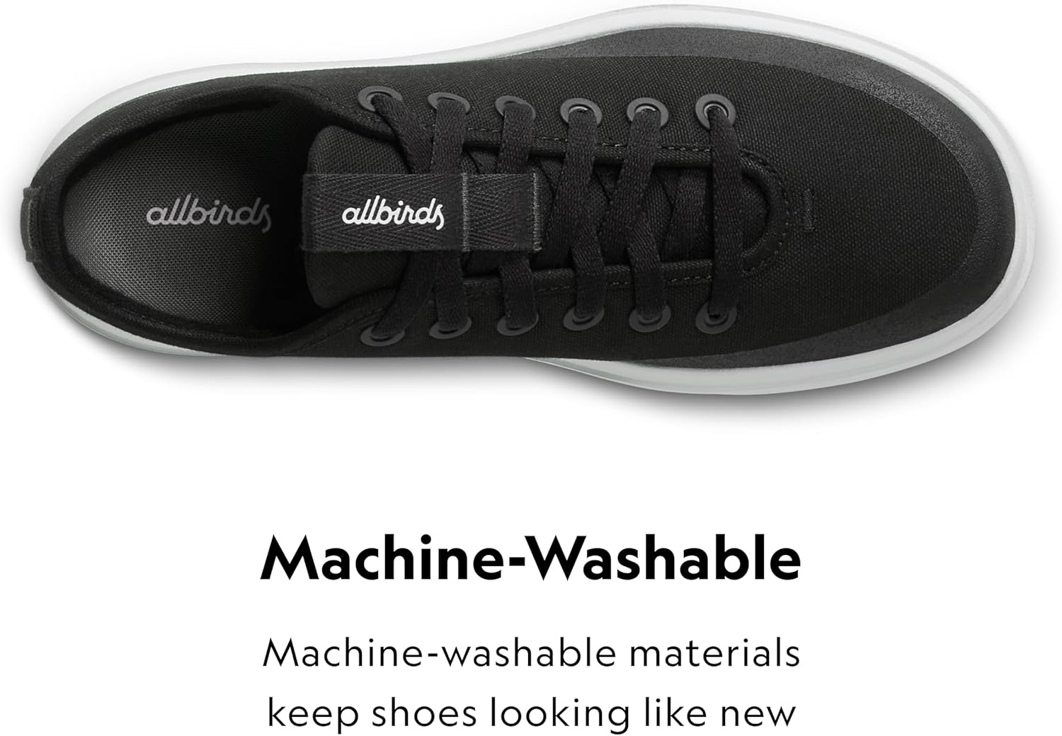 image:imageAllbirds Womens Canvas Piper Everyday Court SneakersNatural Black Blizzard Sole