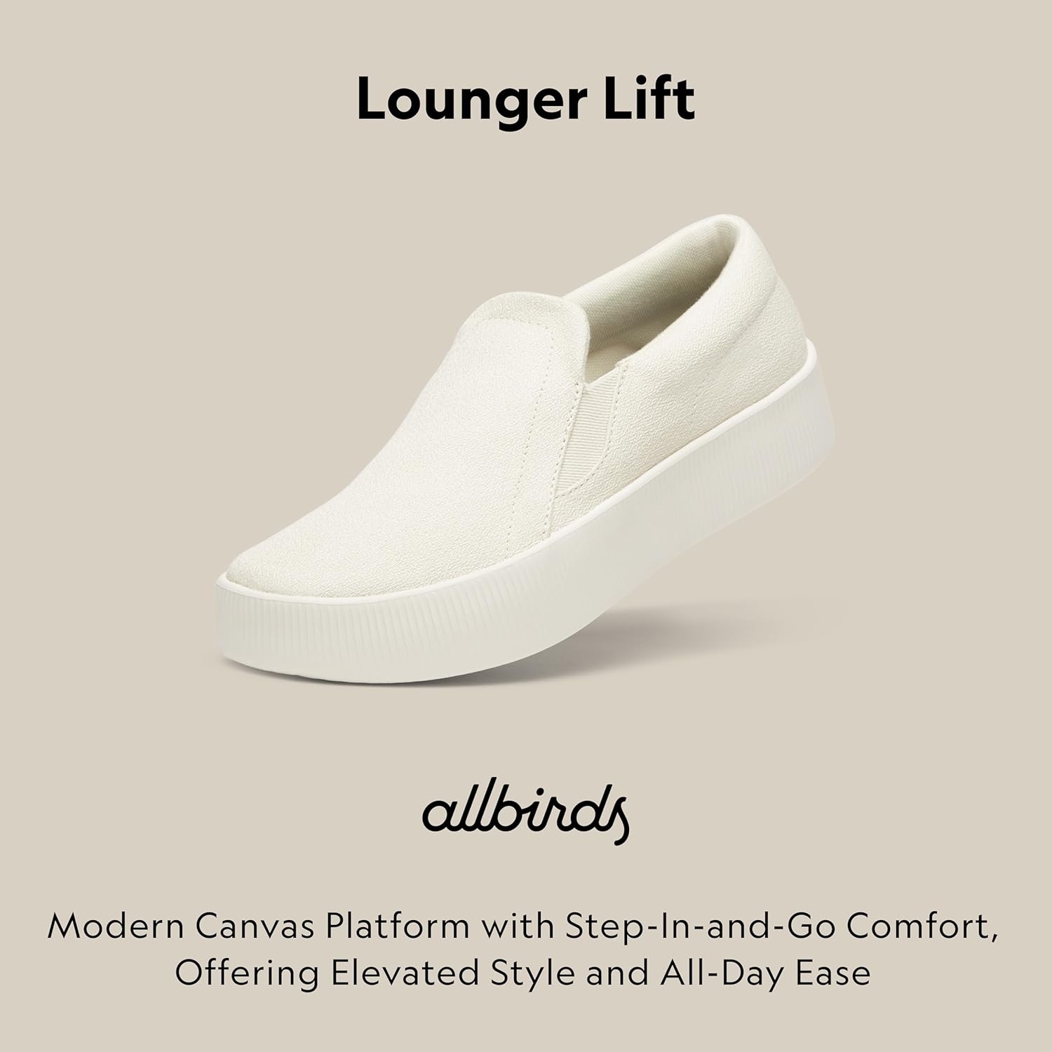 image:imageAllbirds Womens Lounger Lift SlipOn Platform Sneaker Everyday Casual ShoesStony Cream Natural White Sole