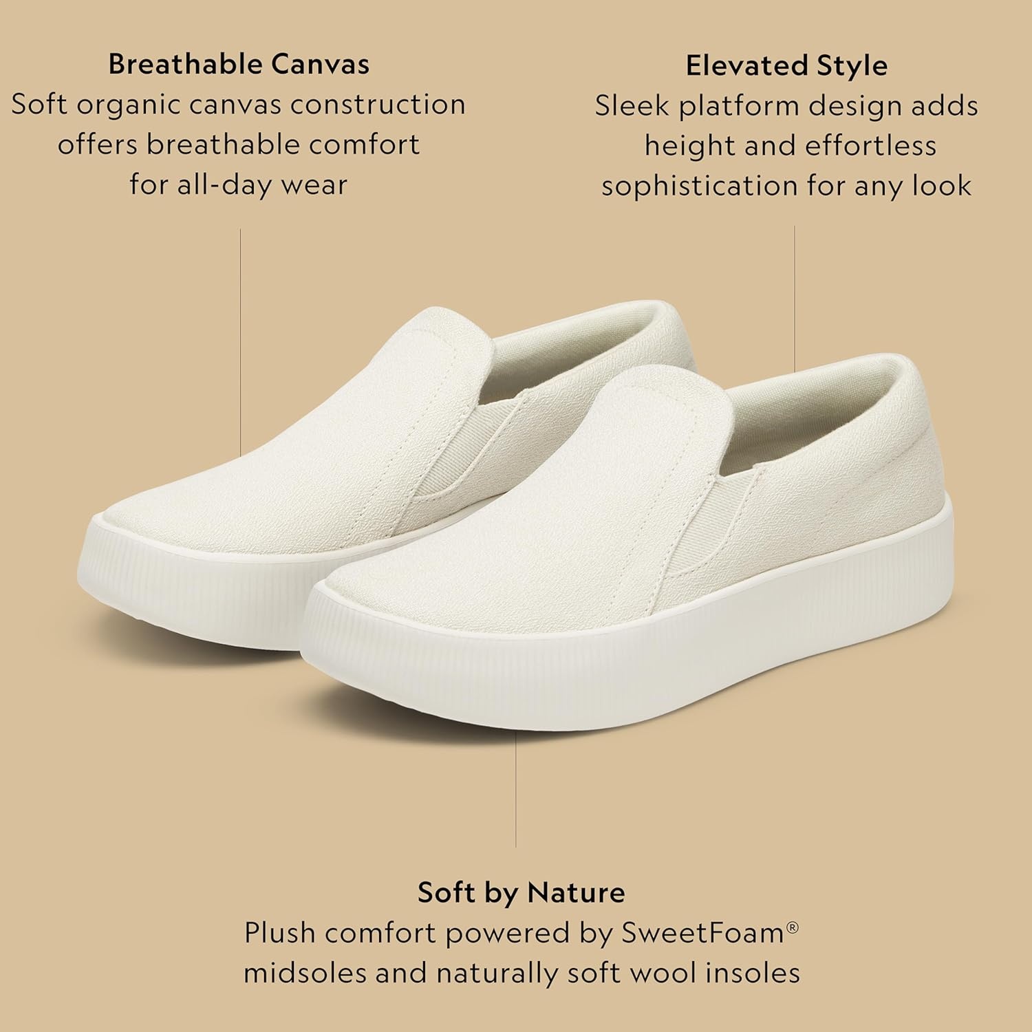image:imageAllbirds Womens Lounger Lift SlipOn Platform Sneaker Everyday Casual ShoesStony Cream Natural White Sole