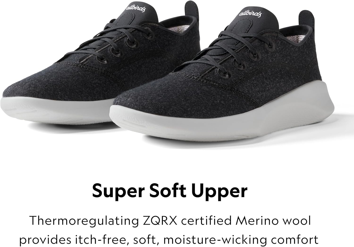 image:imageAllbirds Womens Superlight Wool Runner Casual SneakersNatural Black Blizzard Sole