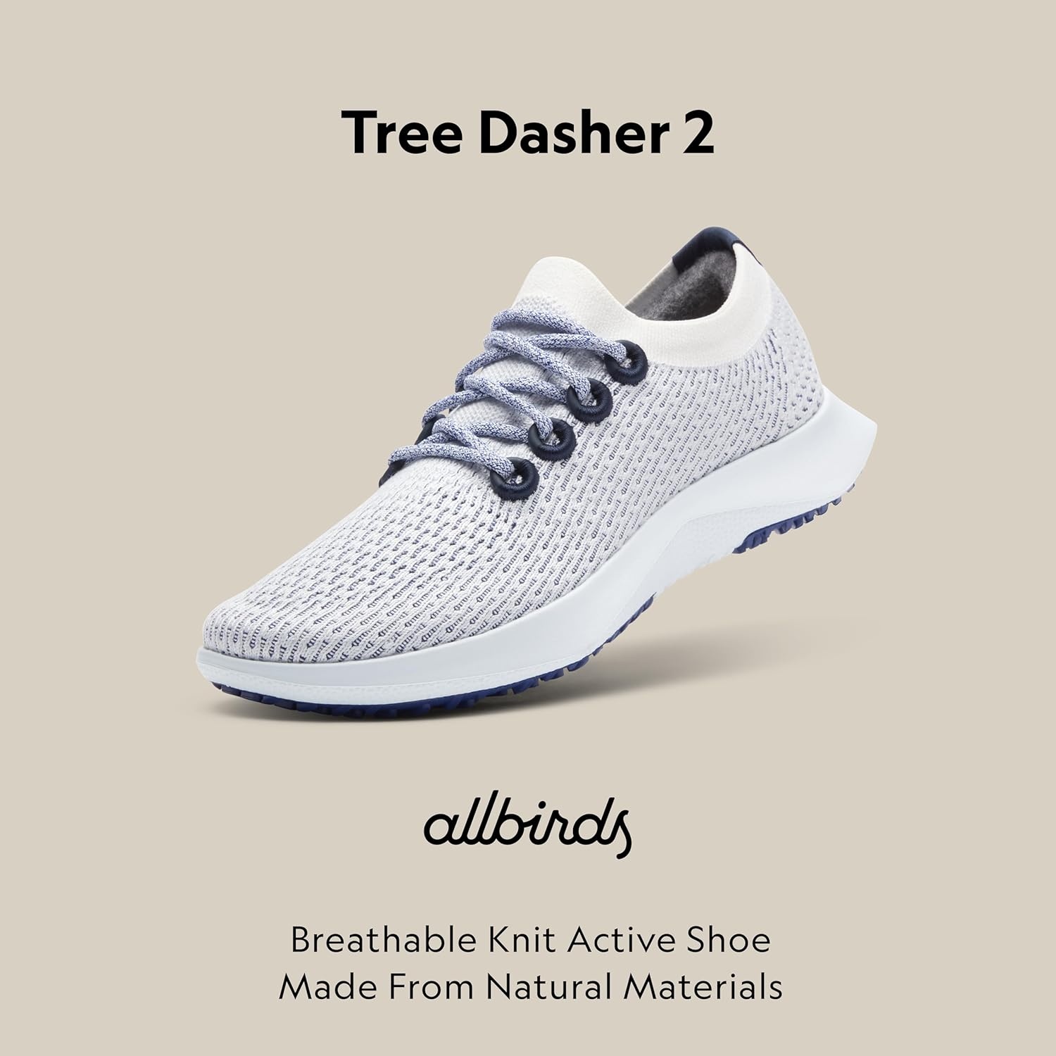 image:imageAllbirds Womens Tree Dasher 2 Active Running amp Walking SneakersBlizzard Hazy Cobalt Clarity Blue Sole