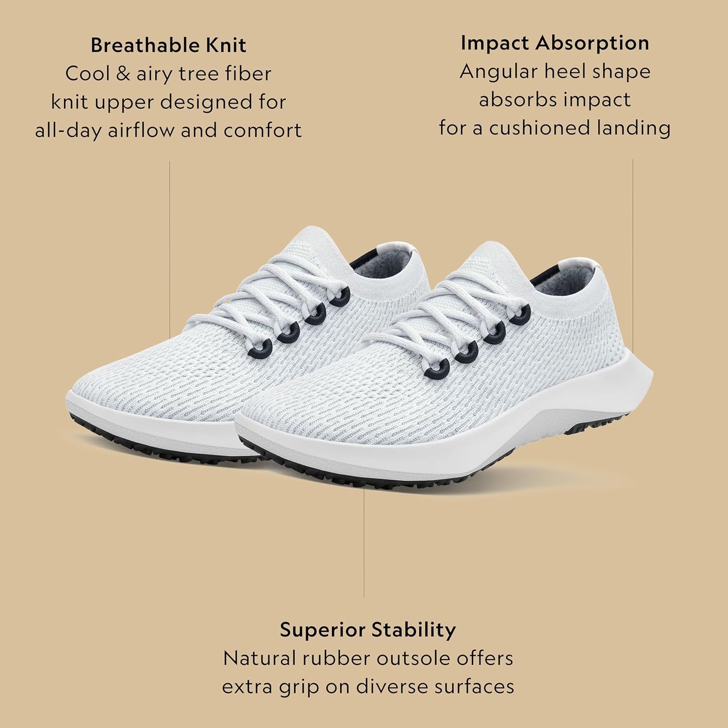 image:imageAllbirds Womens Tree Dasher 2 Active Running amp Walking SneakersBlizzard Blizzard Sole
