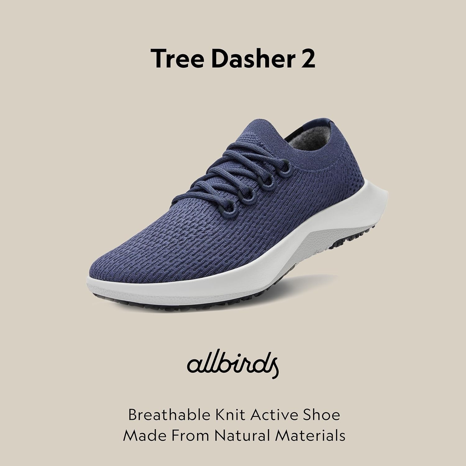 image:imageAllbirds Womens Tree Dasher 2 Active Running amp Walking SneakersHazy Indigo Blizzard Sole
