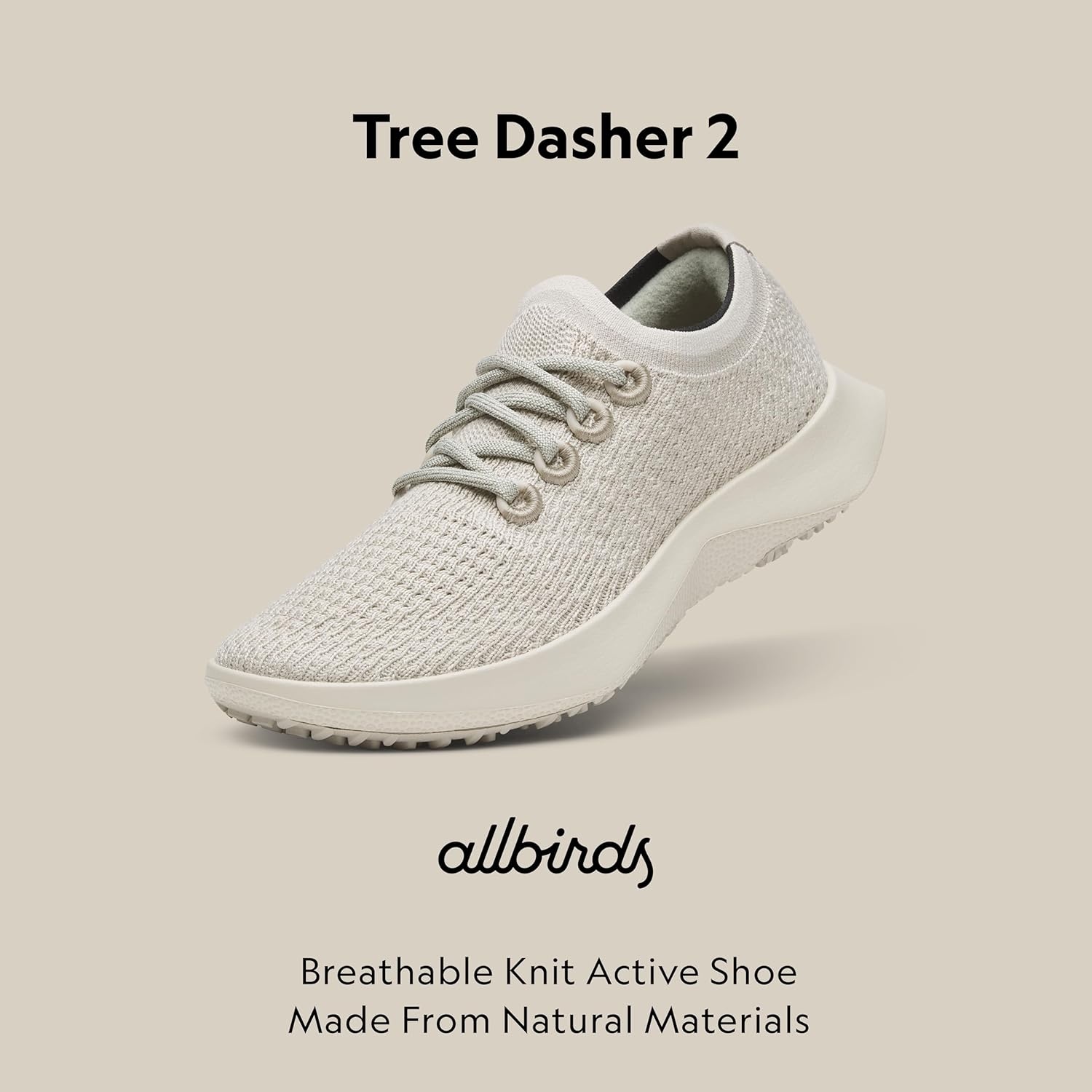 image:imageAllbirds Womens Tree Dasher 2 Active Running amp Walking SneakersWeathered White Weathered White Sole