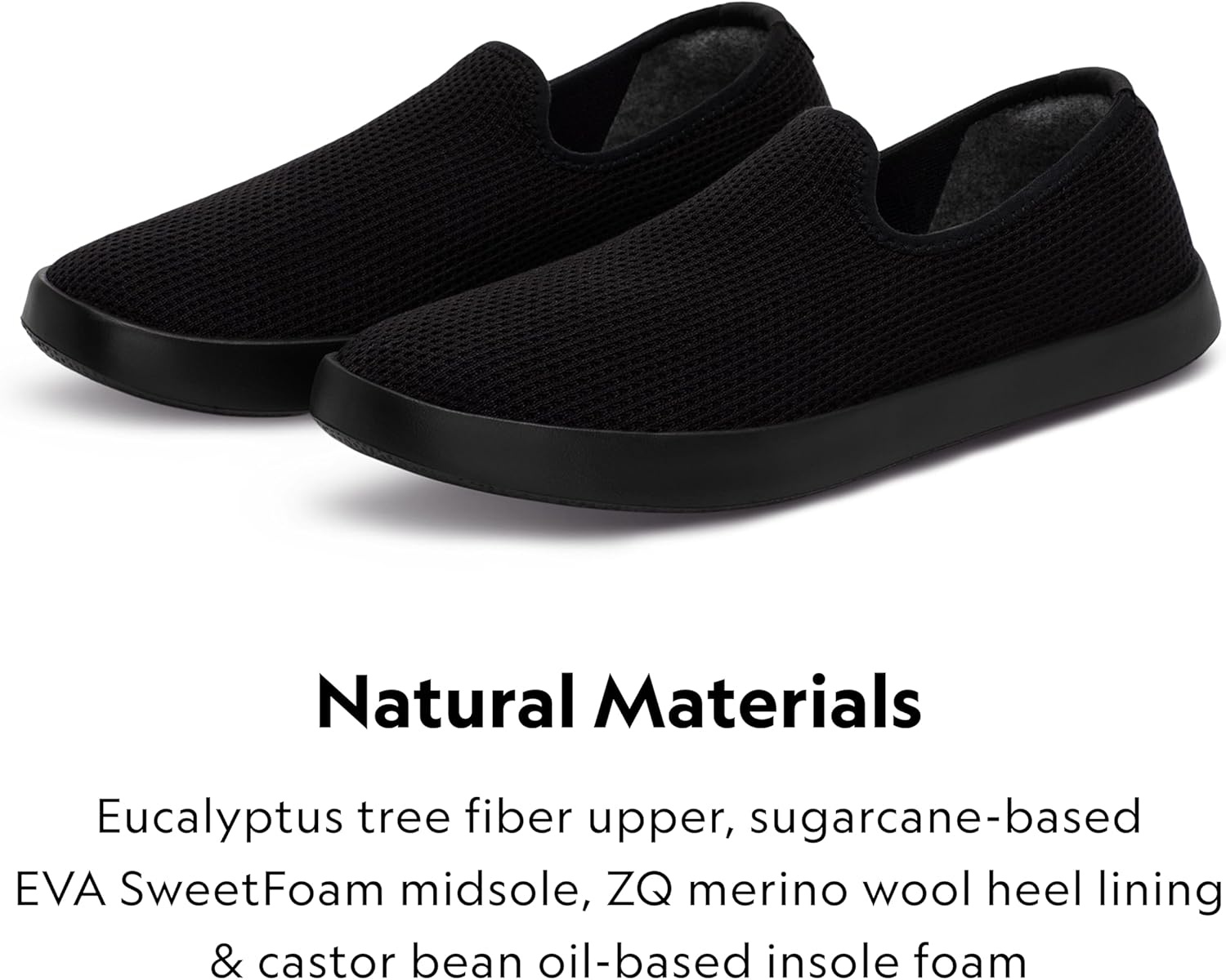 image:imageAllbirds Womens Tree Lounger Everyday SlipOn Sneakers Machine Washable Shoe Made with Natural MaterialsNatural Black Natural Black Sole