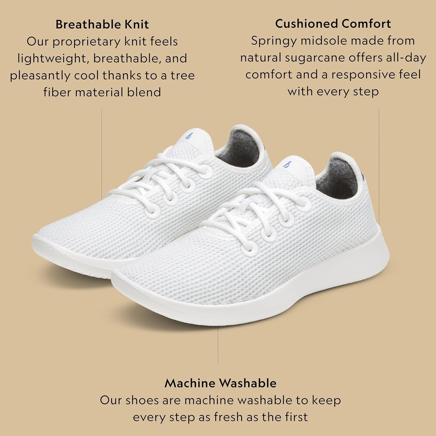 image:imageAllbirds Womens Tree Runner Everyday Sneakers Machine Washable Shoe Made with Natural MaterialsBlizzard Hanami Night Blizzard Sole