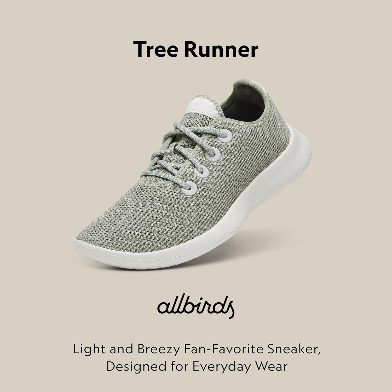 image:imageAllbirds Womens Tree Runner Everyday Sneakers Machine Washable Shoe Made with Natural MaterialsHazy Pine Natural White Sole