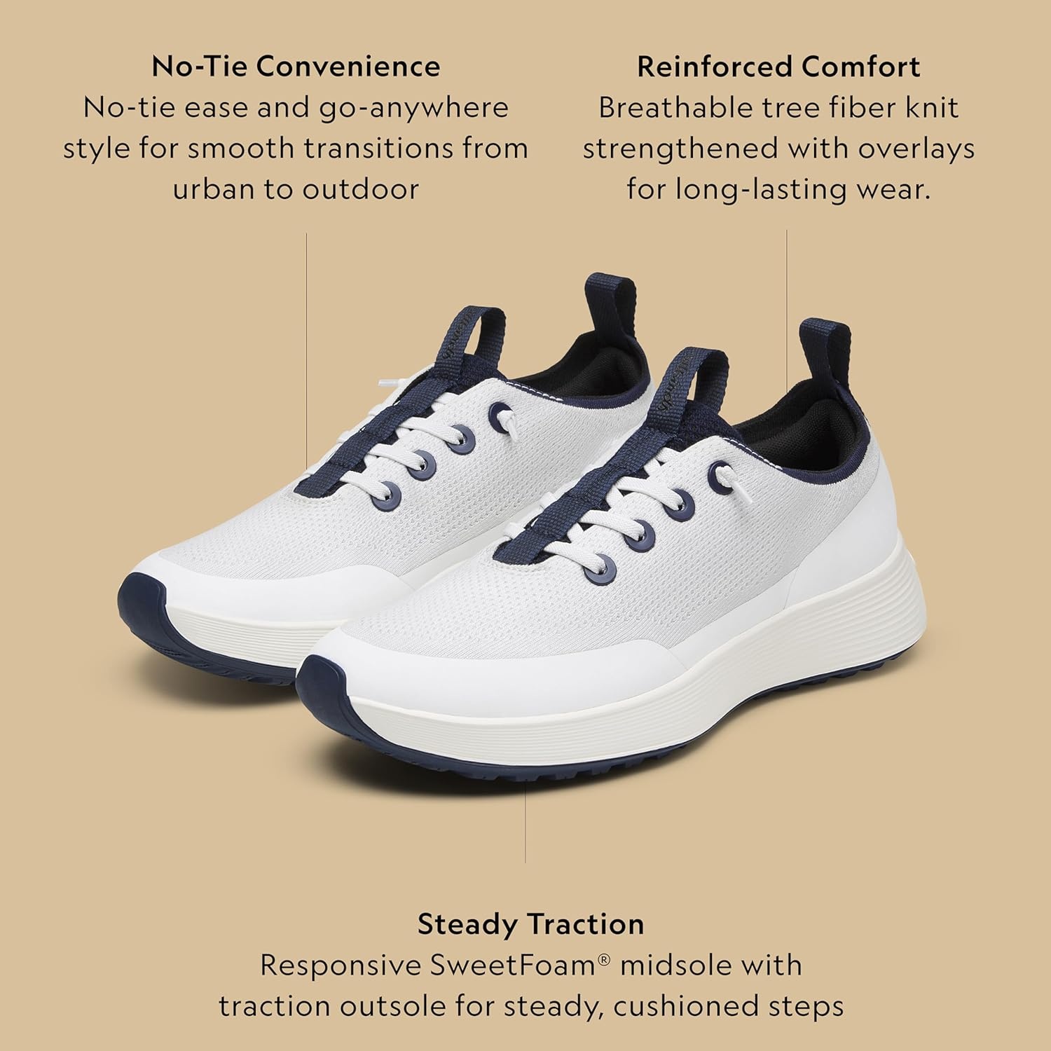 image:imageAllbirds Womens Tree Runner Go Utility Rugged Everyday SneakerBlizzard Deep Navy Natural White Sole
