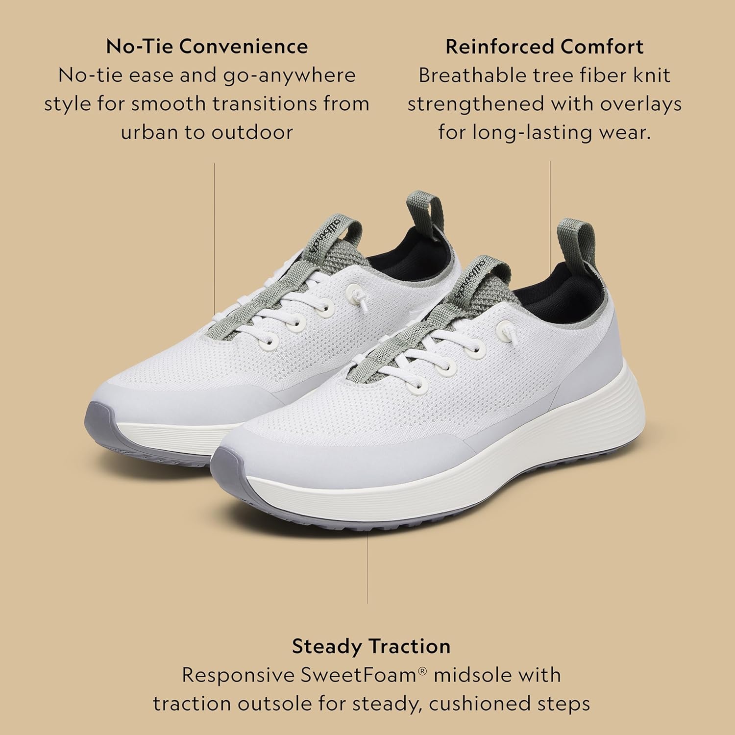 image:imageAllbirds Womens Tree Runner Go Utility Rugged Everyday SneakerBlizzard Hazy Pine Natural White Sole