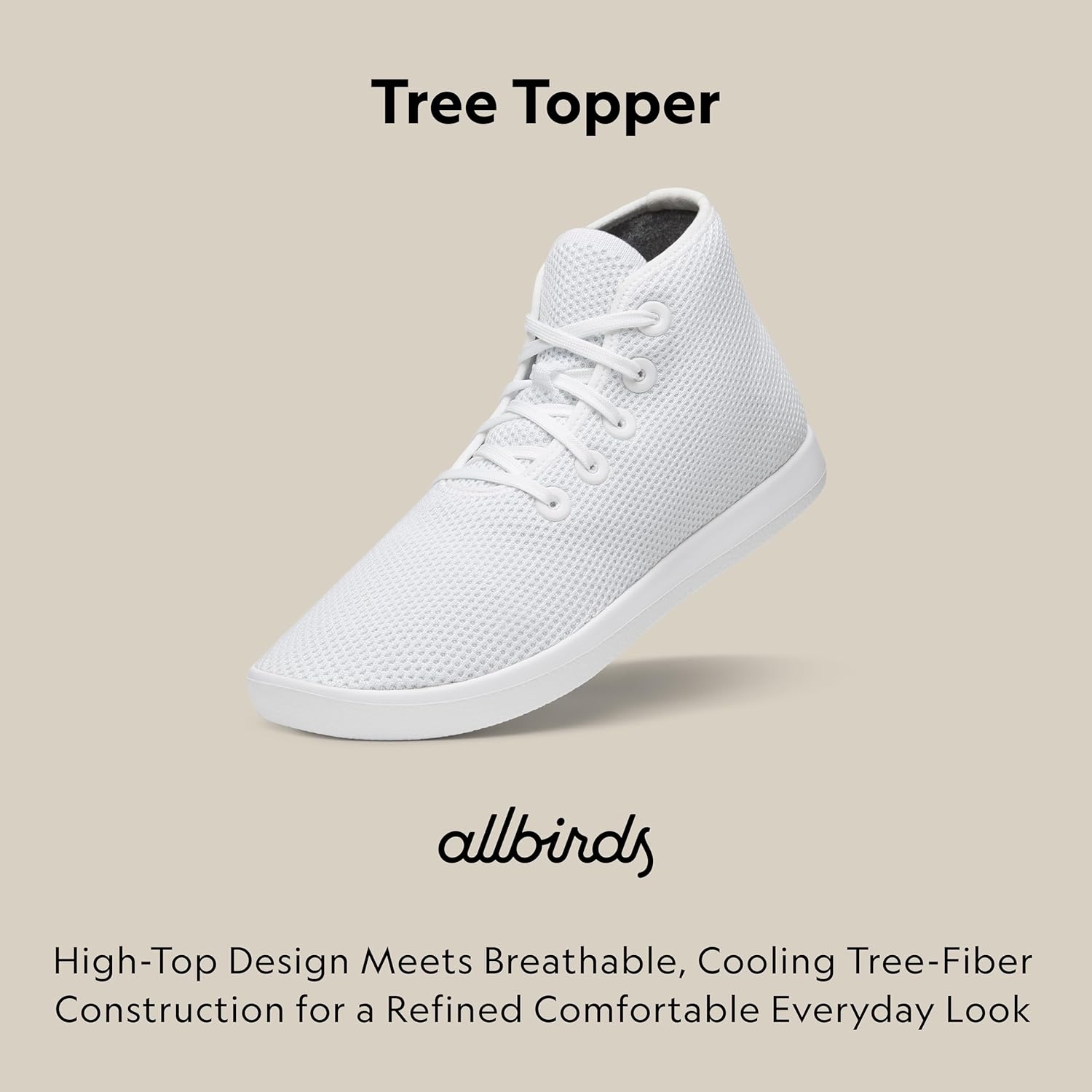 image:imageAllbirds Womens Tree Topper Lightweight HighTop Sneaker Breathable Everyday Casual ShoesBlizzard Blizzard Sole