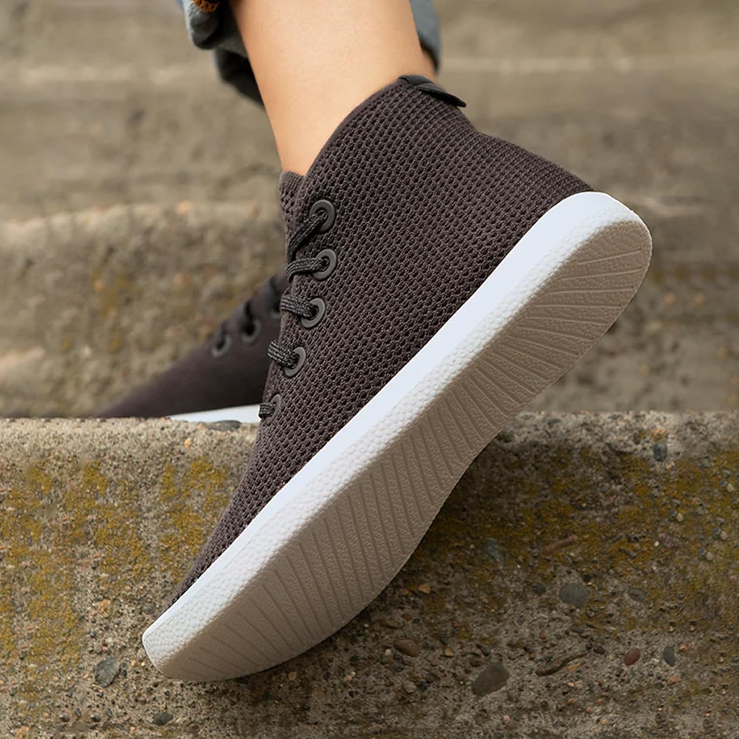 image:imageAllbirds Womens Tree Topper Lightweight HighTop Sneaker Breathable Everyday Casual ShoesNatural Black Natural Black Sole