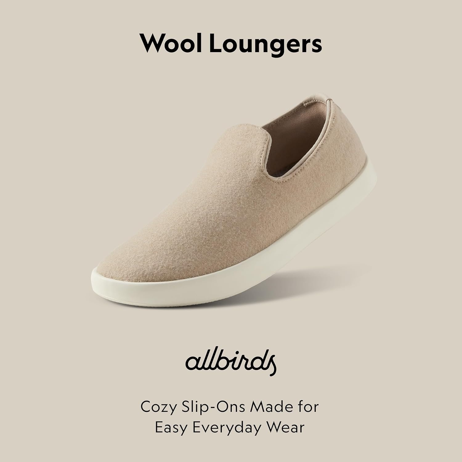 image:imageAllbirds Womens Wool Lounger Everyday SlipOn SneakersRugged Beige Natural White Sole