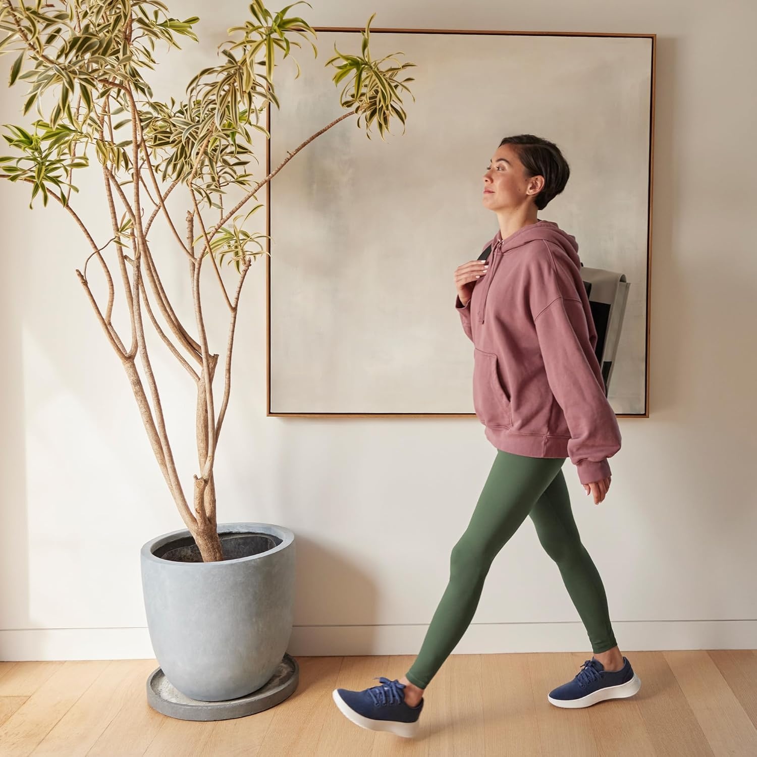 image:imageAllbirds Womens Wool Runner Go Breathable Merino Wool SneakersDark Grey Light Grey Sole