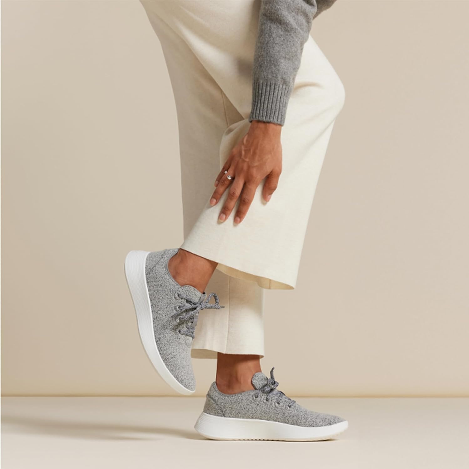 image:imageAllbirds Womens Wool Runner Go Breathable Merino Wool SneakersDeep Navy Blizzard Sole