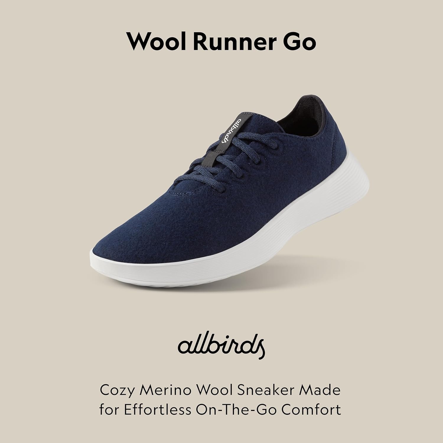 image:imageAllbirds Womens Wool Runner Go Breathable Merino Wool SneakersDeep Navy Blizzard Sole