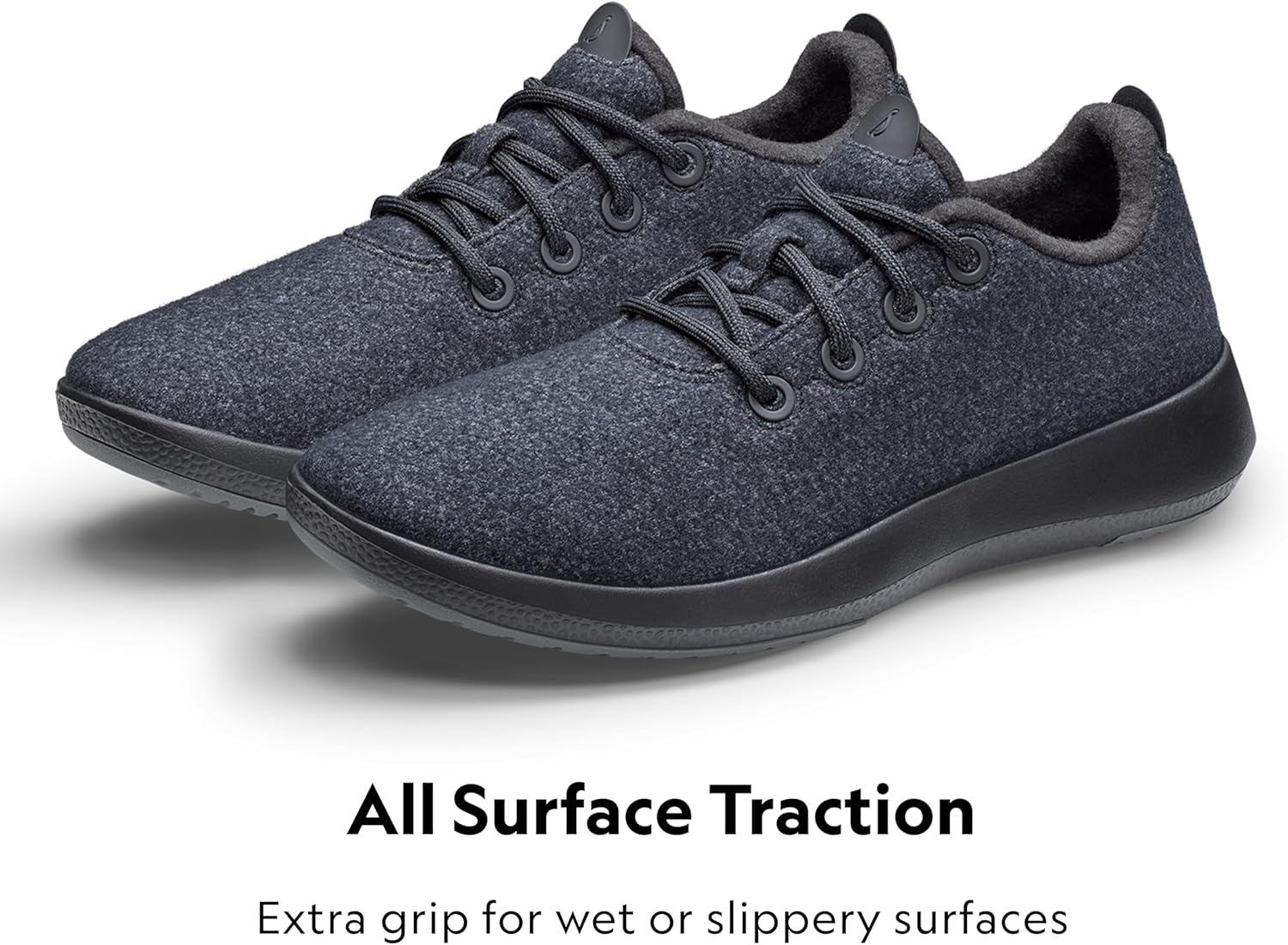 image:imageAllbirds Womens Wool Runner Mizzle WaterRepellent Breathable Casual Walking Sneakers Made with EcoFriendly Merino WoolNatural Black Natural Black Sole