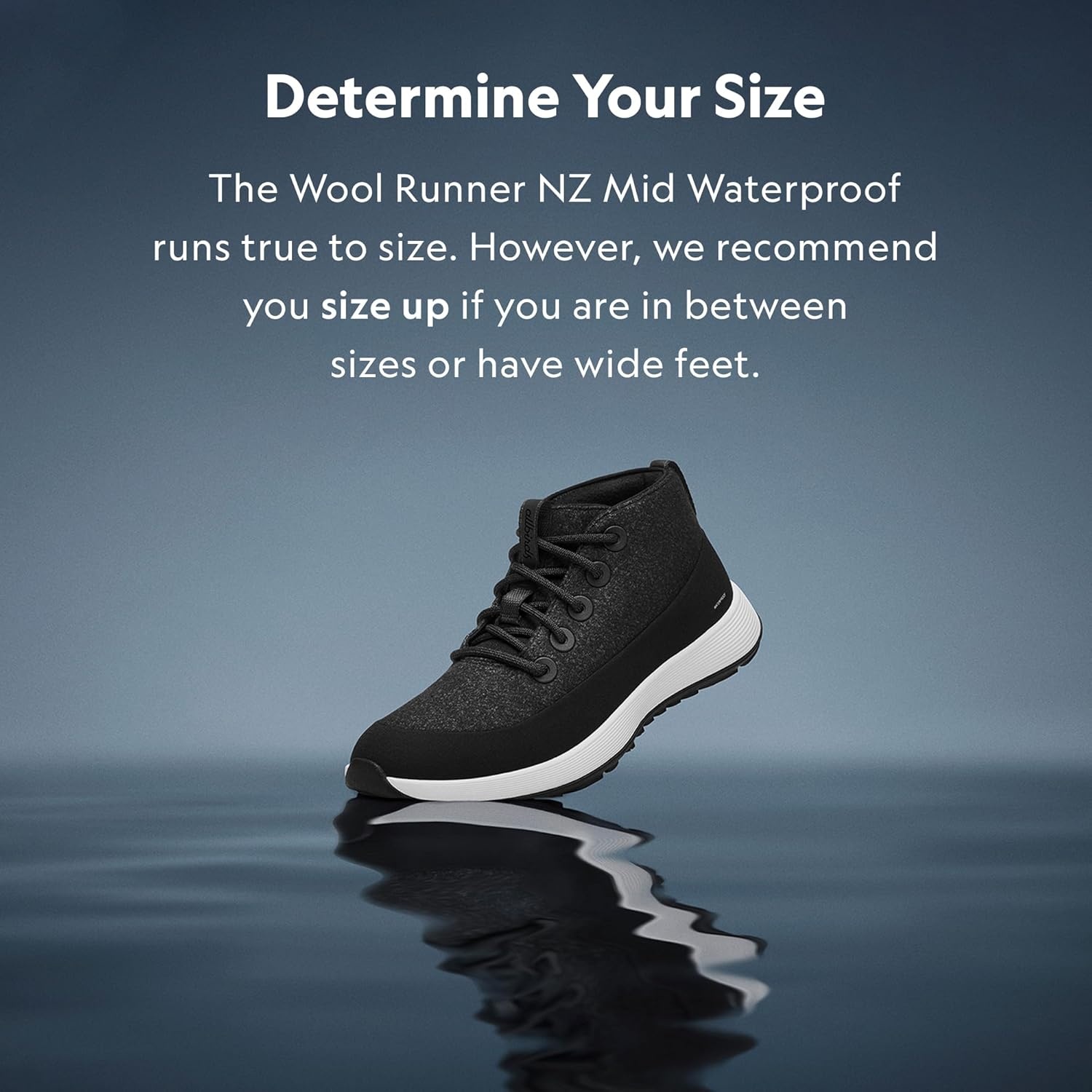 image:imageAllbirds Womens Wool Runner NZ Mid Waterproof Comfortable MidCut Sneaker with TractionDark Grey Light Grey Sole