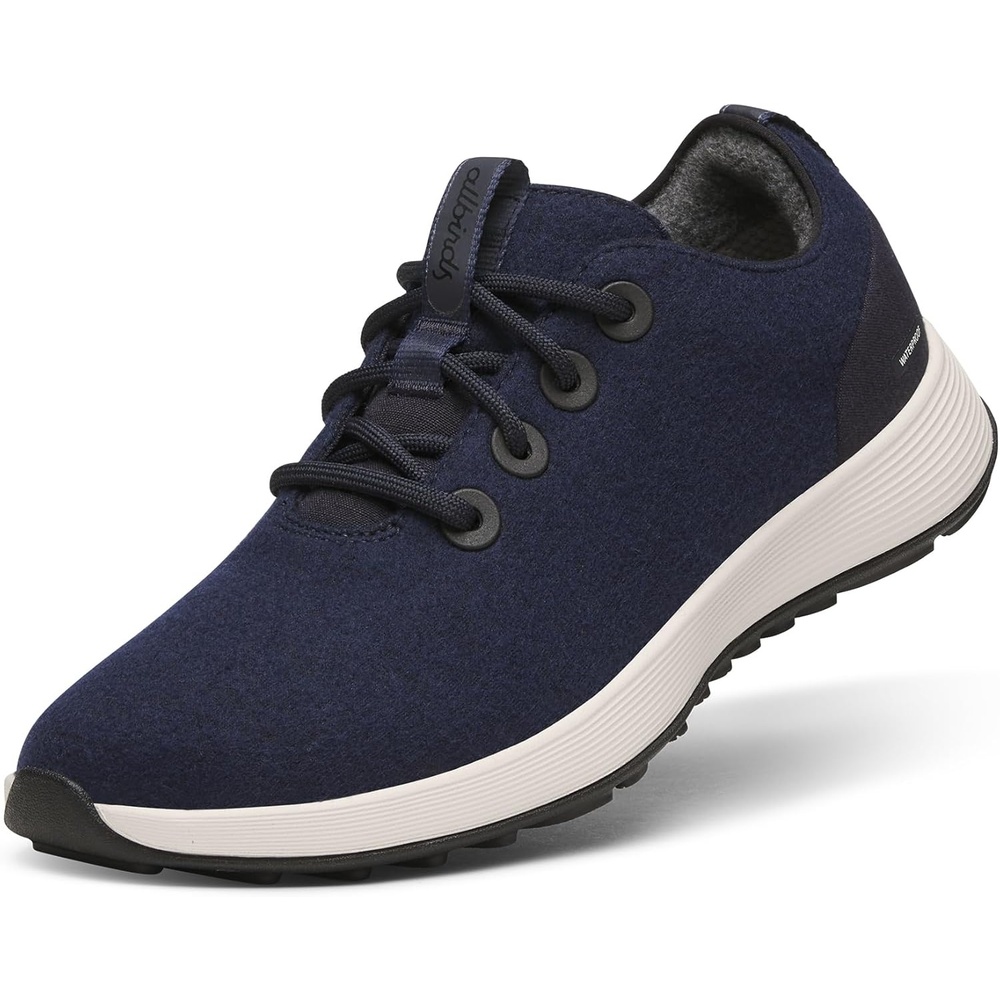 image:imageAllbirds Mens Wool Runner NZ Waterproof Comfortable Everyday Weatherproof SneakersDark Navy Natural White Sole