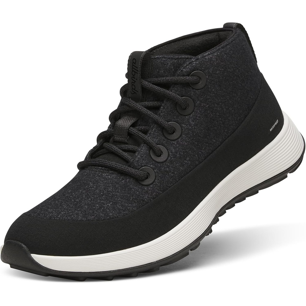 image:imageAllbirds Womens Wool Runner NZ Mid Waterproof Comfortable MidCut Sneaker with TractionNatural Black Natural White Sole
