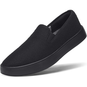 Allbirds Men’s Wool Cruiser Slip-On, Comfortable Everyday Sneaker, Easy On/Off Walking Shoes(Natural Black (Natural Black Sole))