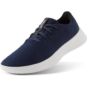 Allbirds Men’s Wool Runner Go, Breathable Merino Wool Sneakers(Deep Navy (Blizzard Sole))